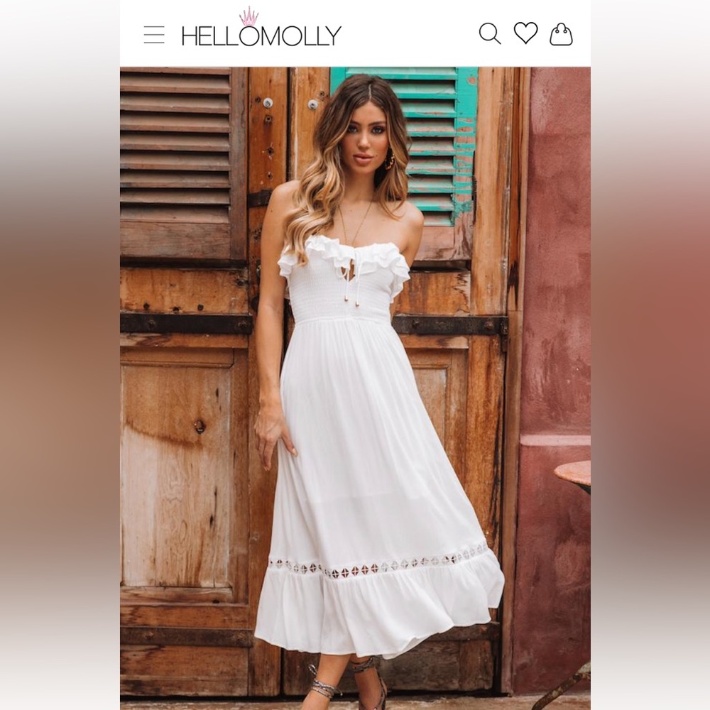 Hello Molly Barrymore Midi Dress White Size Medium